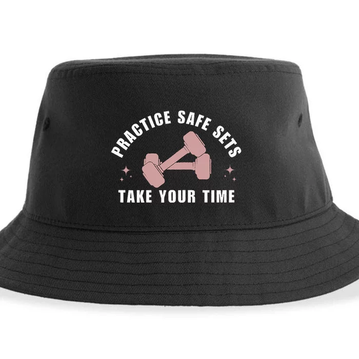 Practice Safe Sets Women Weightlifting Sustainable Bucket Hat