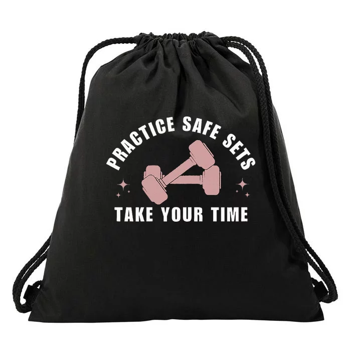 Practice Safe Sets Women Weightlifting Drawstring Bag