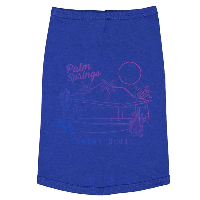 Palm Springs Sunday Club Simple Line Drawing Gift Doggie Tank