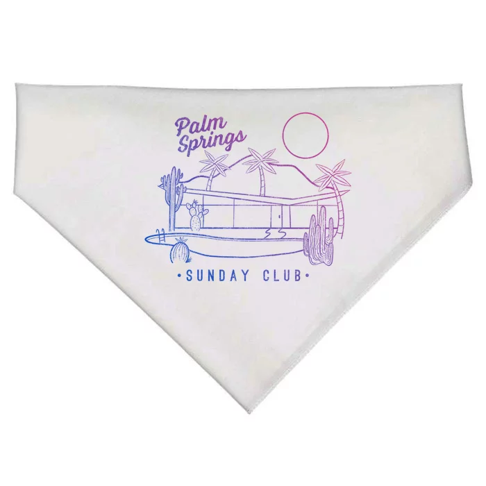 Palm Springs Sunday Club Simple Line Drawing Gift USA-Made Doggie Bandana