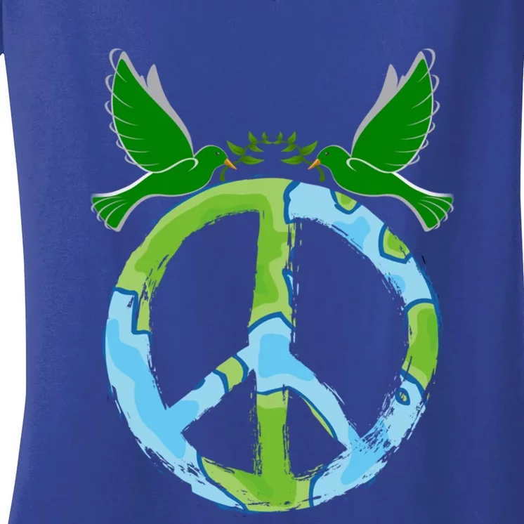 Peace Sign Symbol Peace And Love For The World Peace Ll Gift Women's V-Neck T-Shirt