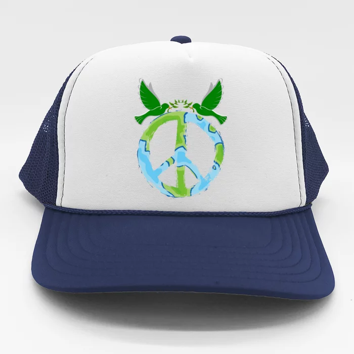 Peace Sign Symbol Peace And Love For The World Peace Ll Gift Trucker Hat