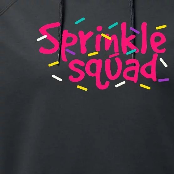 Pink Sprinkle Squad Cookie Donut Cupcakes Sprinkles Lovers Performance Fleece Hoodie