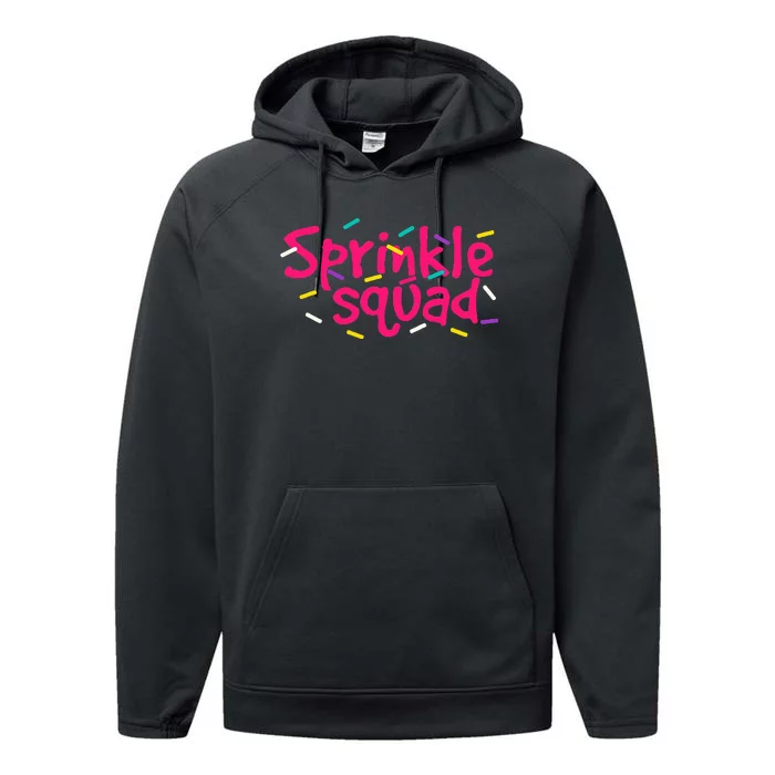 Pink Sprinkle Squad Cookie Donut Cupcakes Sprinkles Lovers Performance Fleece Hoodie