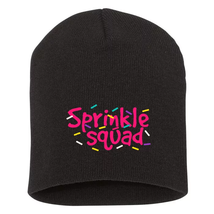 Pink Sprinkle Squad Cookie Donut Cupcakes Sprinkles Lovers Short Acrylic Beanie