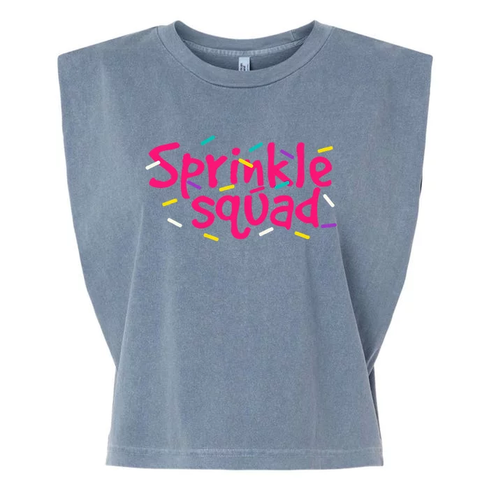 Pink Sprinkle Squad Cookie Donut Cupcakes Sprinkles Lovers Garment-Dyed Women's Muscle Tee