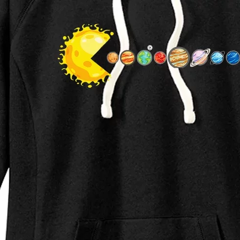 Planetary System Star Eating Planets Sun Funny Astronomy Women's Fleece Hoodie