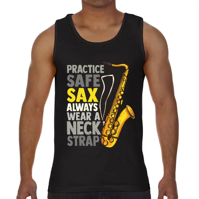 Practice Safe Sax Funny Saxophone Player Jazz Musician Gift Comfort Colors® Tank Top