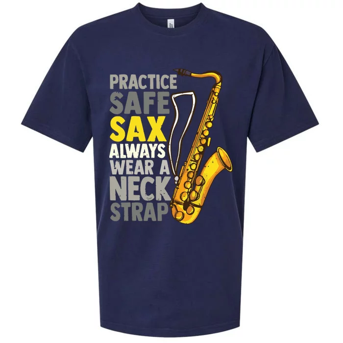 Practice Safe Sax Funny Saxophone Player Jazz Musician Gift Sueded Cloud Jersey T-Shirt