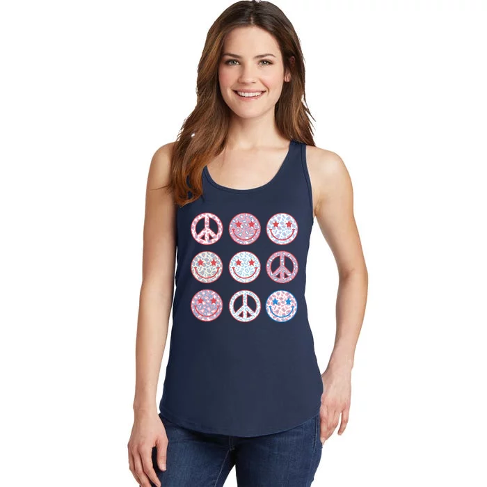 Peace Sign Smile Face, Fourth Of July Graphic, Plus Size Shirt For Men Women Boy Ladies Essential Tank