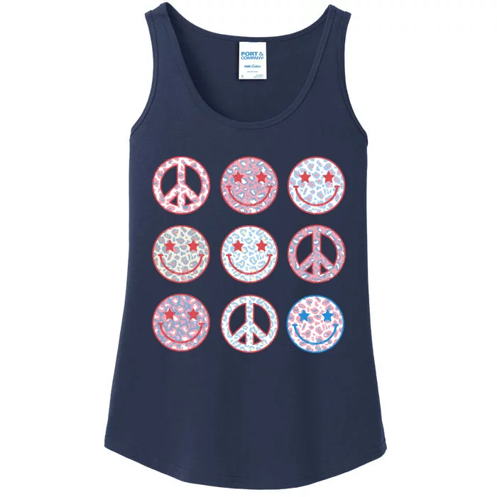 Peace Sign Smile Face, Fourth Of July Graphic, Plus Size Shirt For Men Women Boy Ladies Essential Tank