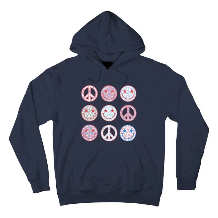 Peace Sign Smile Face, Fourth Of July Graphic, Plus Size Shirt For Men Women Boy Tall Hoodie