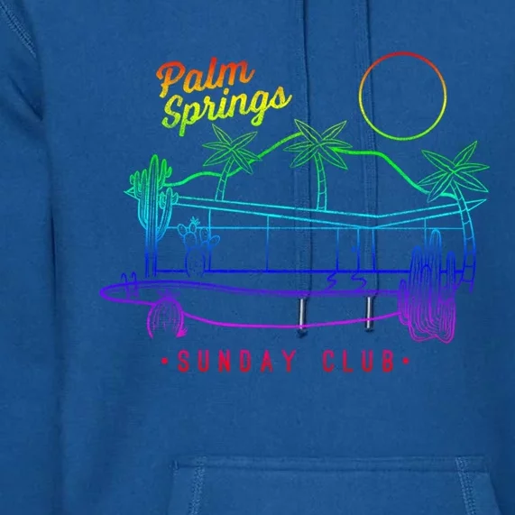 Palm Springs Sunday Club Simple Line Drawing Meaningful Gift Premium Hoodie