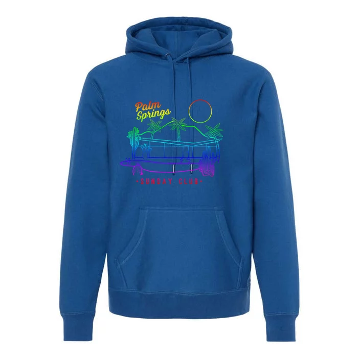 Palm Springs Sunday Club Simple Line Drawing Meaningful Gift Premium Hoodie