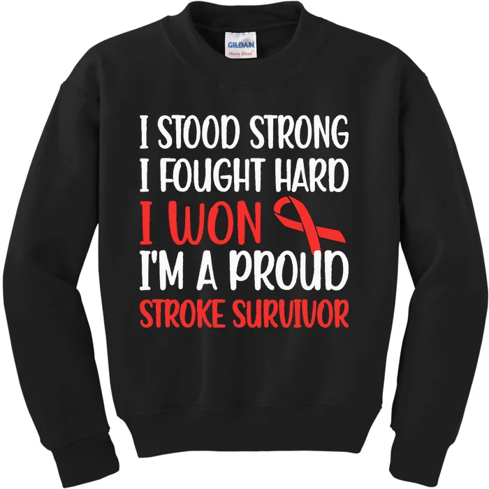 Proud Stroke Survivor Stroke Awareness Stroke Warrior Kids Sweatshirt