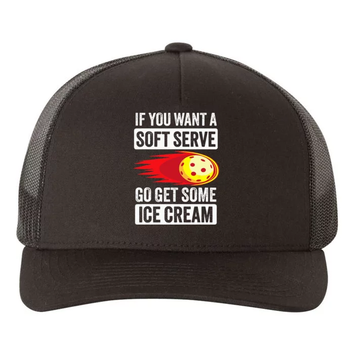 Pickleball Soft Serve Ice Cream Funny Pickleball Yupoong Adult 5-Panel Trucker Hat