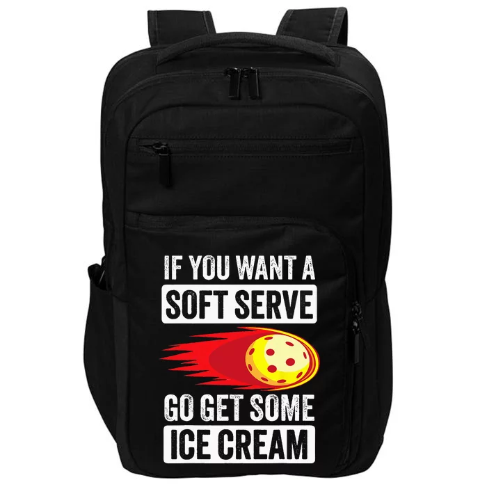 Pickleball Soft Serve Ice Cream Funny Pickleball Impact Tech Backpack