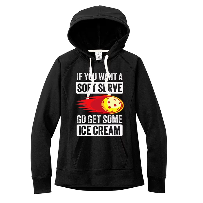 Pickleball Soft Serve Ice Cream Funny Pickleball Women's Fleece Hoodie