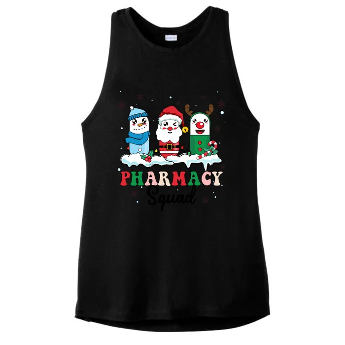 Pharmacy Squad Santa Snow Reindeer Xmas Medicine Pills Gift Ladies Tri-Blend Wicking Tank