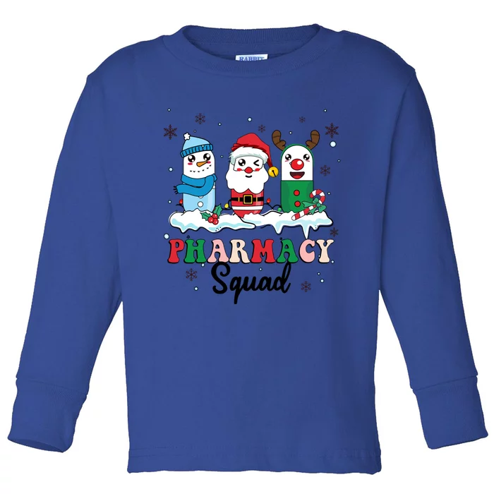 Pharmacy Squad Santa Snow Reindeer Xmas Medicine Pills Gift Toddler Long Sleeve Shirt