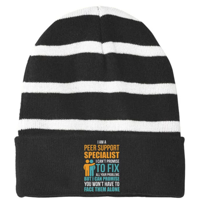 Peer Support Specialist Pss Striped Beanie with Solid Band