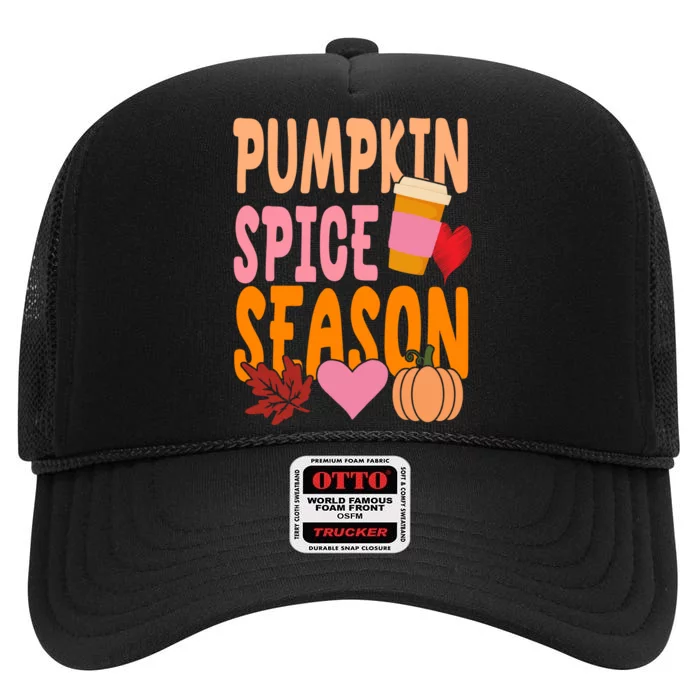 Pumpkin Spice Season High Crown Mesh Trucker Hat