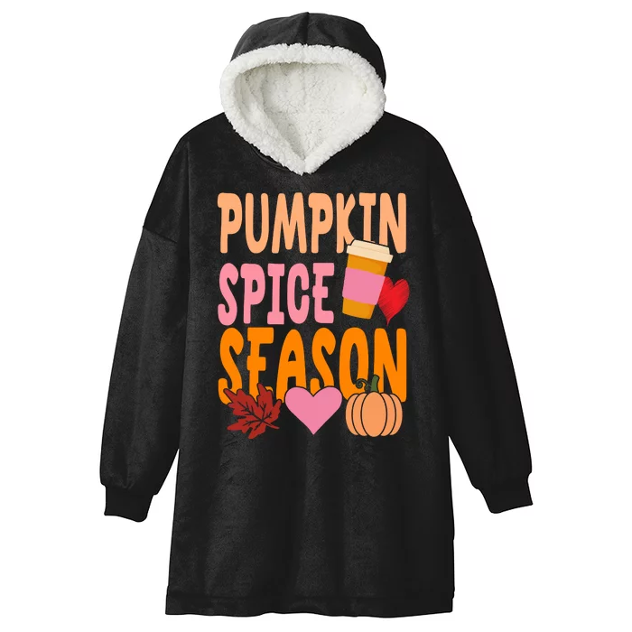 Pumpkin Spice Season Hooded Wearable Blanket