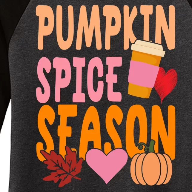 Pumpkin Spice Season Women's Tri-Blend 3/4-Sleeve Raglan Shirt