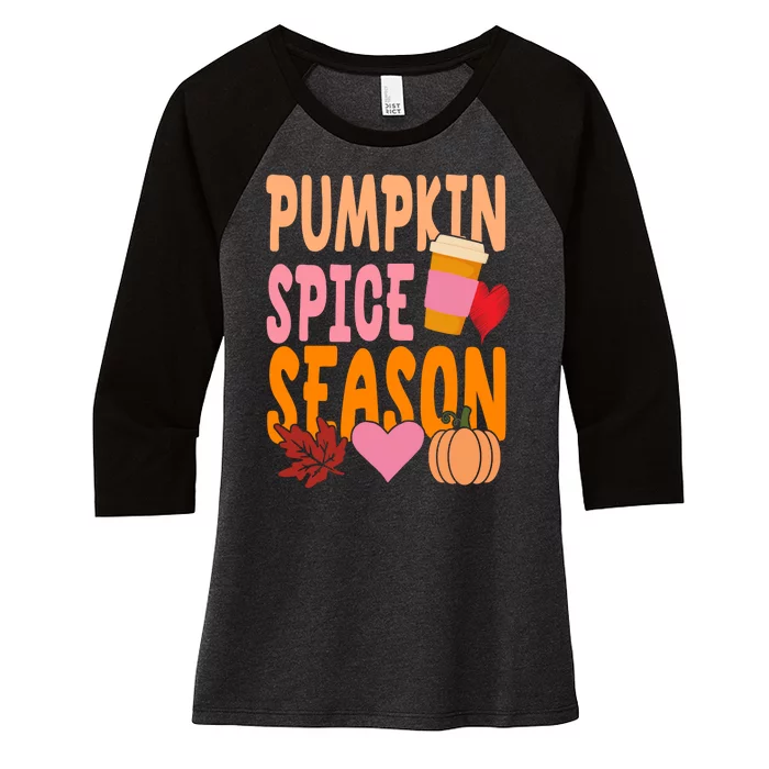 Pumpkin Spice Season Women's Tri-Blend 3/4-Sleeve Raglan Shirt