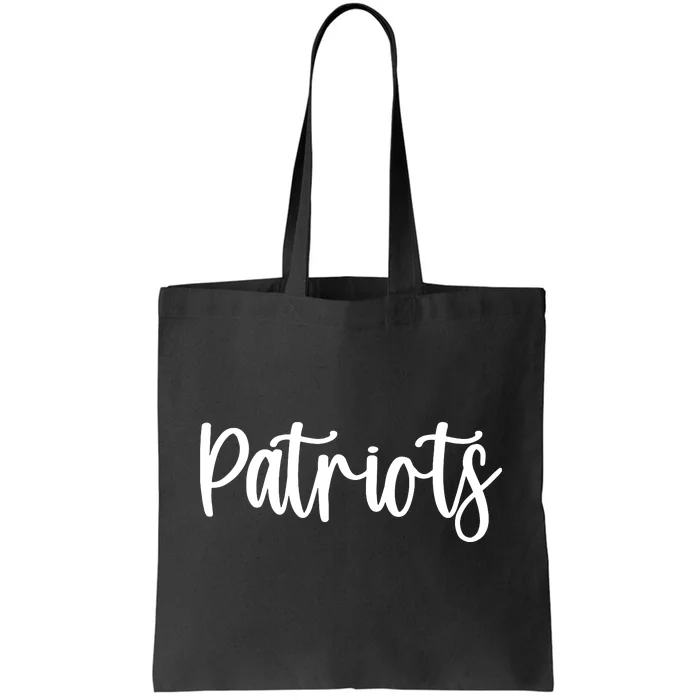 Patriots School Spirit Team Mascot Game Night Tote Bag