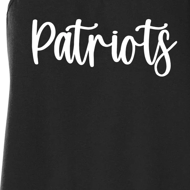 Patriots School Spirit Team Mascot Game Night Women's Racerback Tank