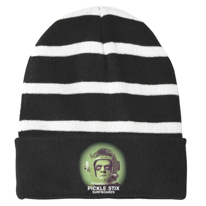 Pickle Stix Surfboards Spaceman Striped Beanie with Solid Band