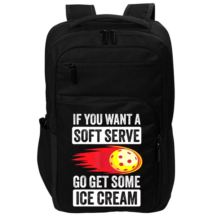 Pickleball Soft Serve Ice Cream Funny Pickleball Impact Tech Backpack