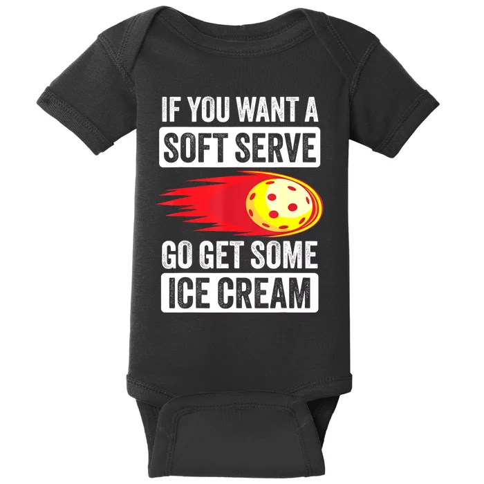 Pickleball Soft Serve Ice Cream Funny Pickleball Baby Bodysuit