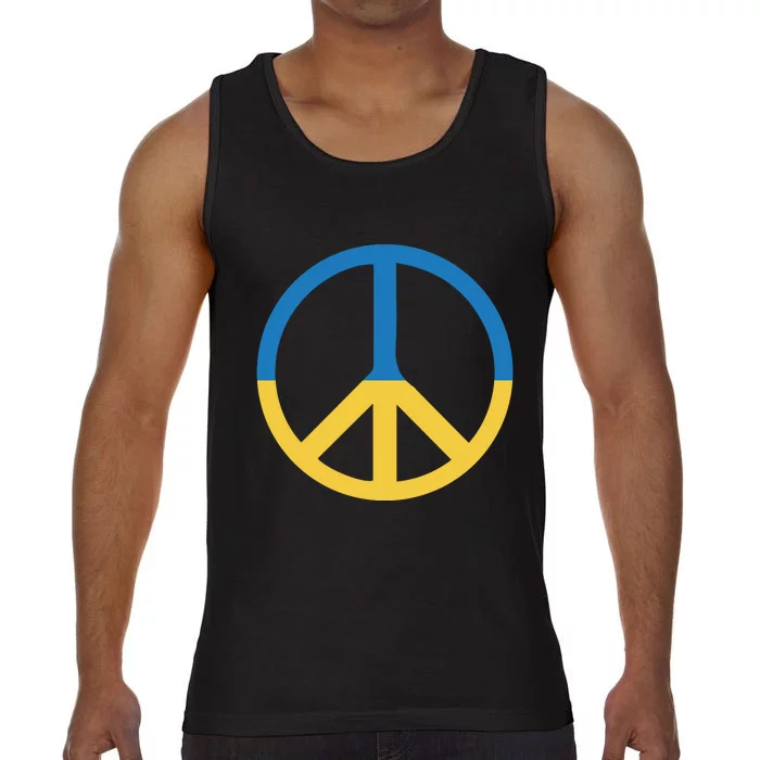 Peace Sign Stand With Ukraine Supporting Ukrainians Comfort Colors® Tank Top