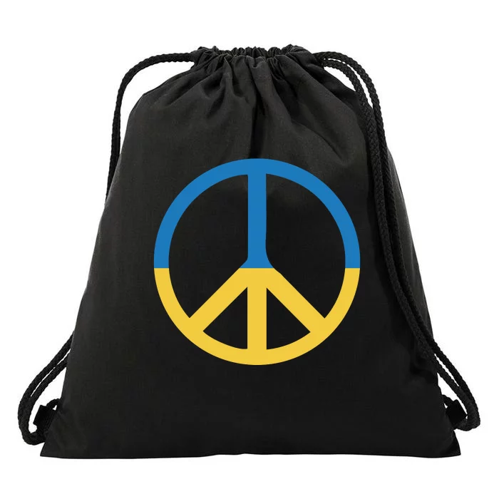 Peace Sign Stand With Ukraine Supporting Ukrainians Drawstring Bag