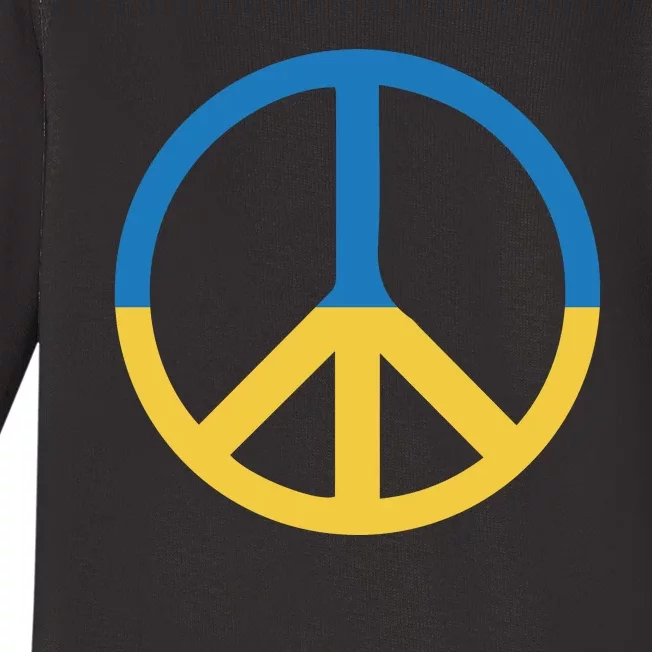 Peace Sign Stand With Ukraine Supporting Ukrainians Baby Long Sleeve Bodysuit