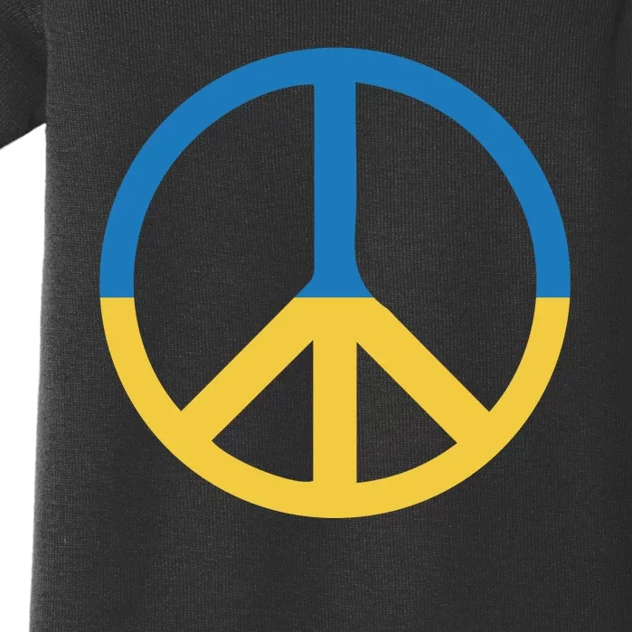 Peace Sign Stand With Ukraine Supporting Ukrainians Baby Bodysuit