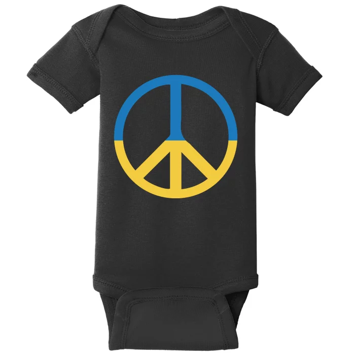 Peace Sign Stand With Ukraine Supporting Ukrainians Baby Bodysuit