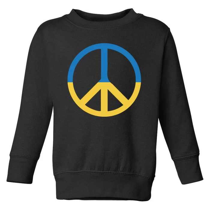 Peace Sign Stand With Ukraine Supporting Ukrainians Toddler Sweatshirt