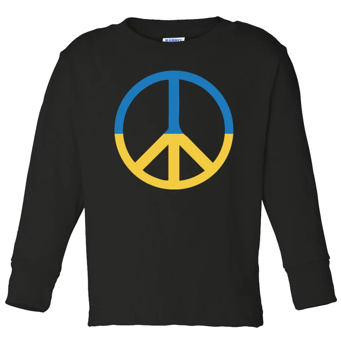 Peace Sign Stand With Ukraine Supporting Ukrainians Toddler Long Sleeve Shirt