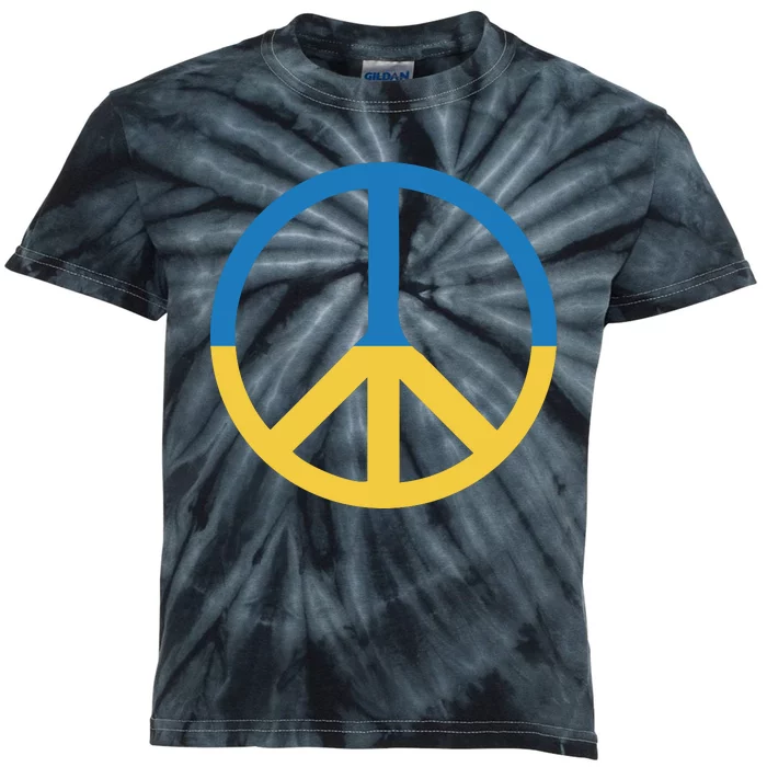 Peace Sign Stand With Ukraine Supporting Ukrainians Kids Tie-Dye T-Shirt