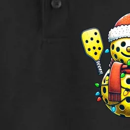 Pickleball Snowman Santa Hat Lights Christmas Pickleball Gift For Xmas Dry Zone Grid Performance Polo