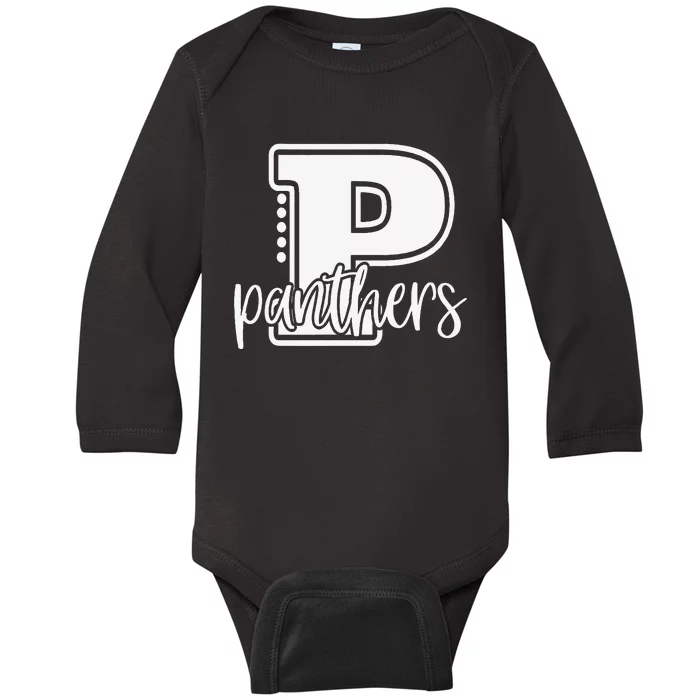 Panther School Sports Fan Team Spirit Baby Long Sleeve Bodysuit