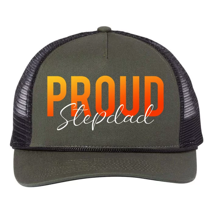 Proud Stepdad Step Dad Stepfather Step Father Bonus Dad Gift Retro Rope Trucker Hat Cap