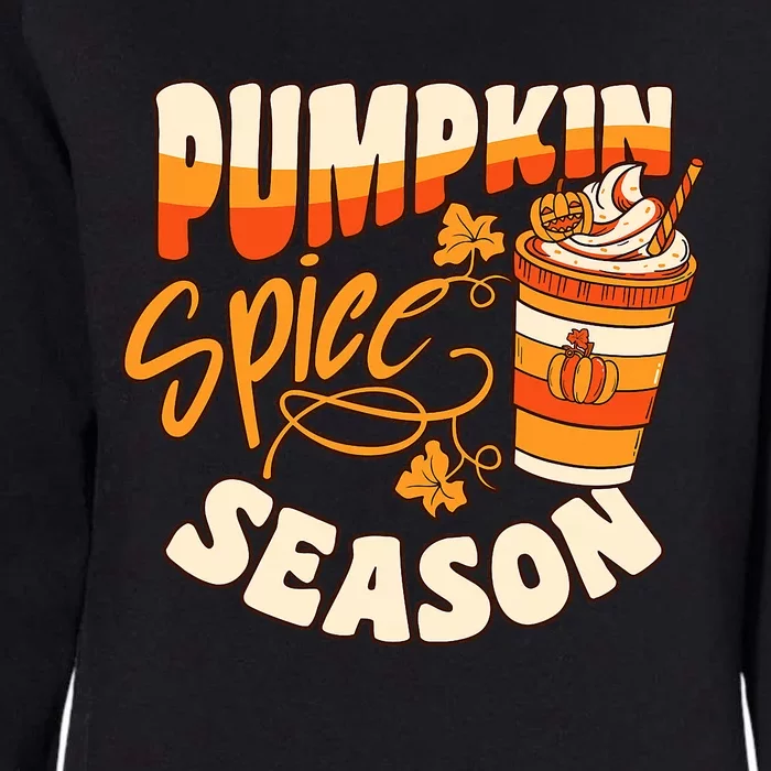 Pumpkin Spice Season Latte Coffee Fall Autumn Funny Womens California Wash Sweatshirt