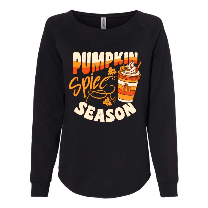 Pumpkin Spice Season Latte Coffee Fall Autumn Funny Womens California Wash Sweatshirt