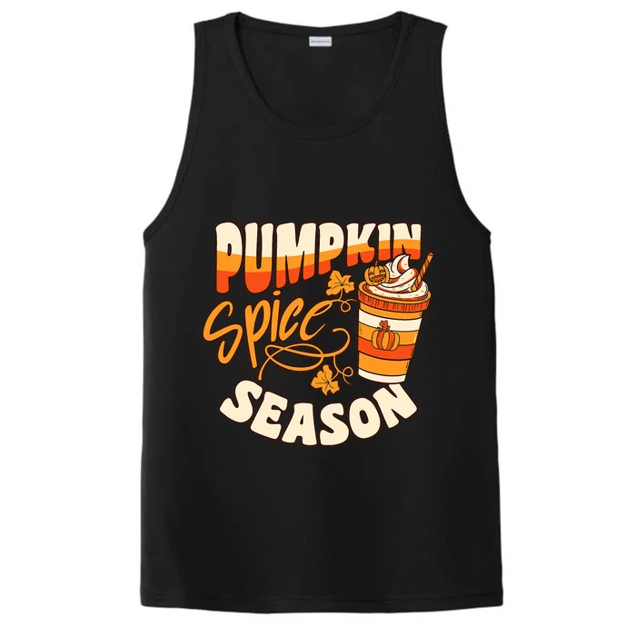 Pumpkin Spice Season Latte Coffee Fall Autumn Funny Performance Tank