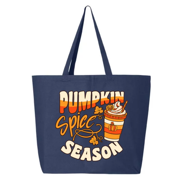 Pumpkin Spice Season Latte Coffee Fall Autumn Funny 25L Jumbo Tote