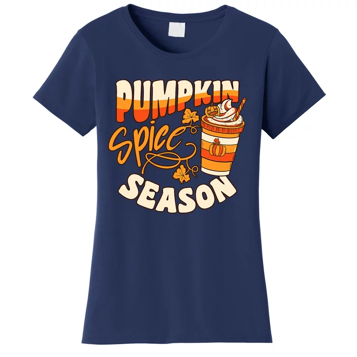 Pumpkin Spice Season Latte Coffee Fall Autumn Funny Women's T-Shirt